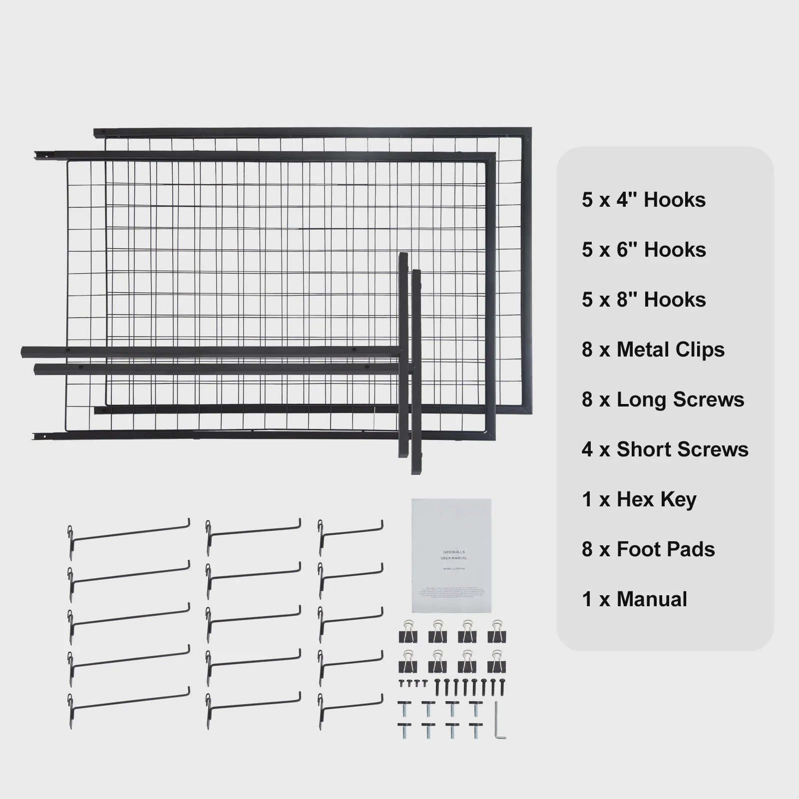 Dubbelzijdige Gridwall Display Panelen met Haken - 2 Stuks