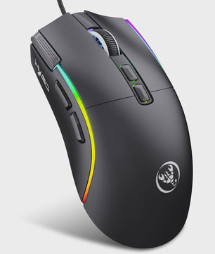 HXSJ X1 Bedrade Gaming Muis: Ergonomisch, RGB Verlichting, 8 Macro Knoppen & 7200 DPI