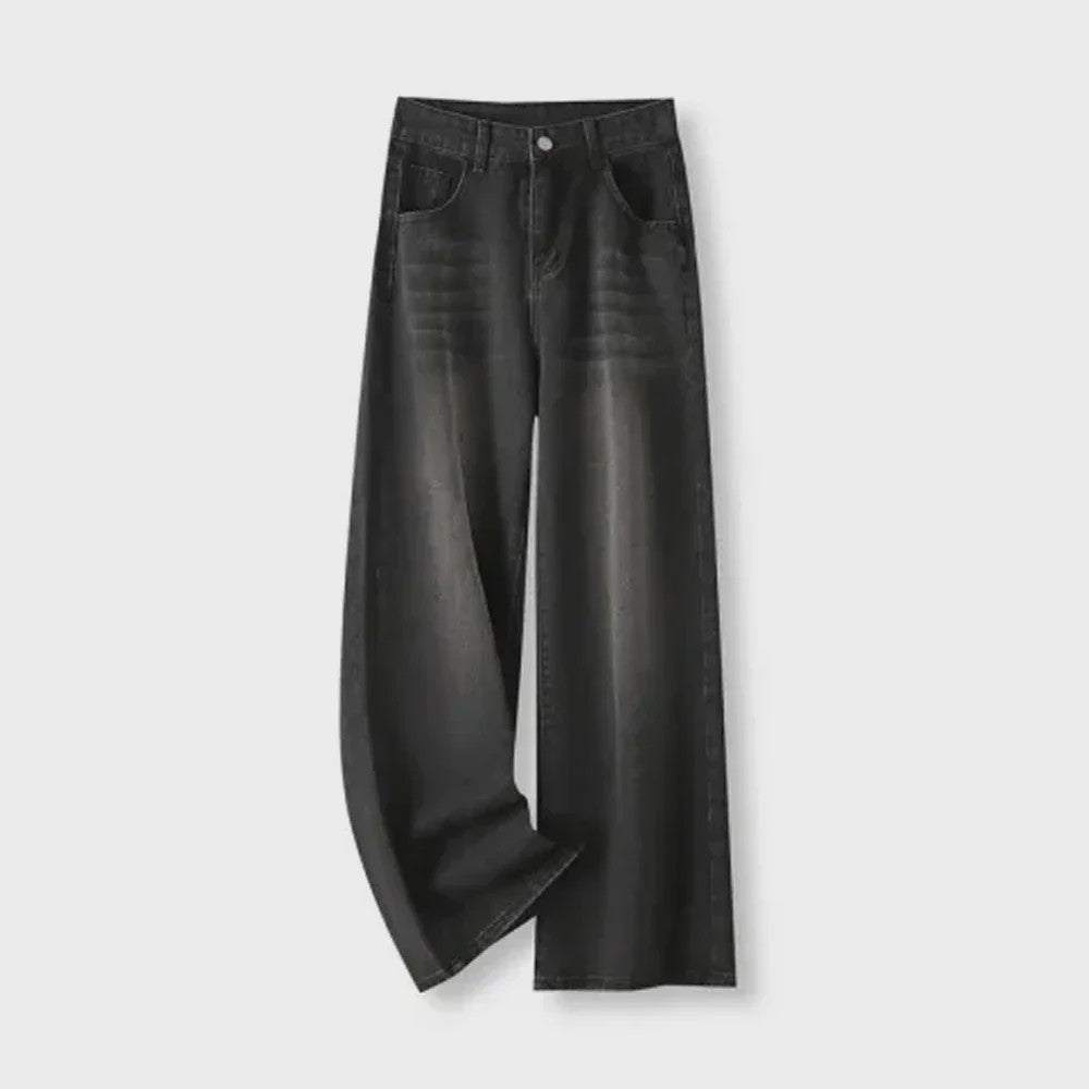 High Waist Jeans Dames - Wijde Pijpen & Shaping Effect - Plus Size Denim Broek
