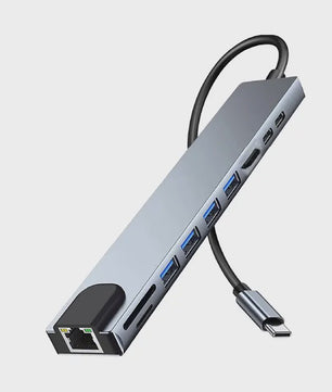 10-in-1 USB-C Hub: 4K HDTV, 100W PD, Ethernet, USB 3.0/2.0, SD/TF Kaartlezer
