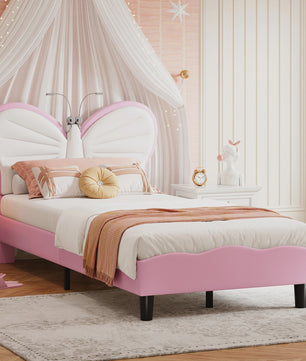 Anajqaqia Kinderbed met Vlinder Design, 90x200cm, Inclusief Nachtlampje
