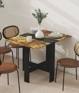 Homcom Klaptafel met 2 Uitklapbare Vleugels - 103x76x73.5 cm - Veelkleurig