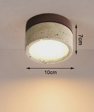 Wabi Sabi Plafondlamp Cream Stone - Sfeervolle Verlichting voor Woonkamer, Hal & Slaapkamer