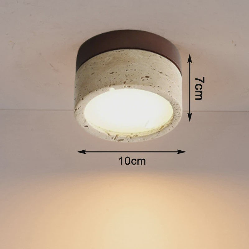 Wabi Sabi Plafondlamp Cream Stone - Sfeervolle Verlichting voor Woonkamer, Hal & Slaapkamer