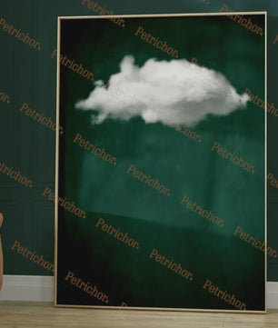 Abstracte Wanddecoratie: Smaragdgroene Wolken & Nachthemel Canvas Poster