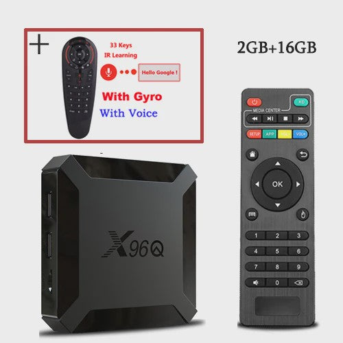 X96Q Android 10 Smart TV Box 4K Media Player - 2GB RAM, 16GB Opslag