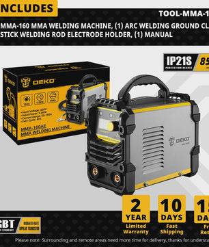 DEKO MMA Lasmachine 200A DC Inverter IGBT - Lichtgewicht & Efficiënt Lassen
