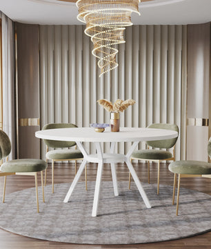 Ronde Eettafel 4-6 Personen - 47-Inch Industriële Farmhouse Stijl