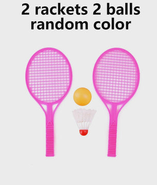 Mini Plastic Badminton & Tafeltennis Set - 4 Paddles, 2 Ballen