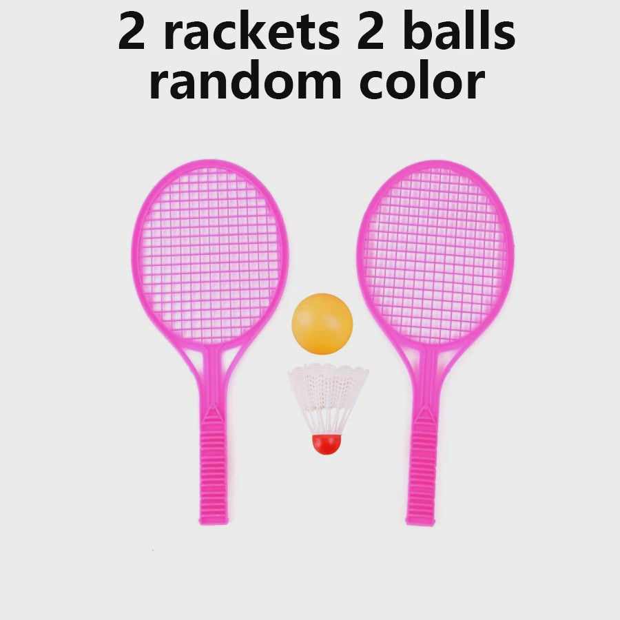 Mini Plastic Badminton & Tafeltennis Set - 4 Paddles, 2 Ballen