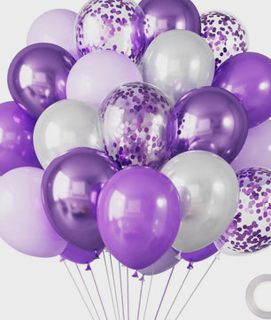 30 Stuks Chrome Latex Ballonnen Mix: Wit, Roze & Blauw - Feestdecoratie