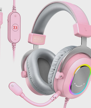 FIFINE H6 Gaming Headset: Virtueel 7.1 Surround Sound, RGB, USB, Microfoon & EQ Modes