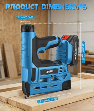 2In1 Electric Nail Gun 18GA Cordless Stapler Framing Nailer Tacker Woodworking Furniture Tool With 1000 Nails/Staples 2x Battery