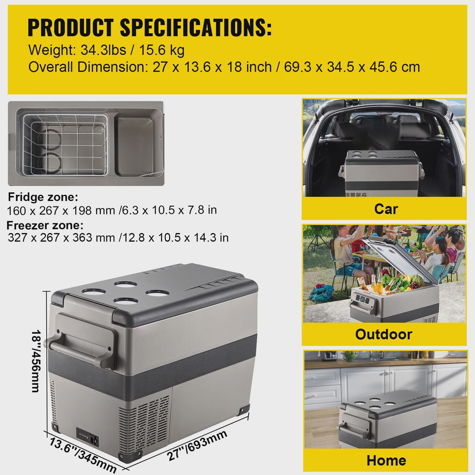 Draagbare Koelbox Vriezer 20L-55L - Compressor Koeling voor Auto, Camping & Thuis