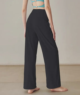 Dames Comfortabele Yogabroek met Hoge Taille en Zakken - Nake-Feeling Stretch Loungebroek voor Sport & Vrije Tijd