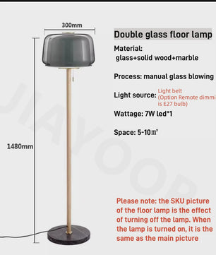 Moderne Glazen Vloerlamp - Stijlvolle Verlichting voor Woonkamer & Slaapkamer