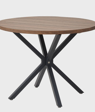 EGOONM Ronde Eettafel / Koffietafel 100cm - Massief Hout & Stalen Frame