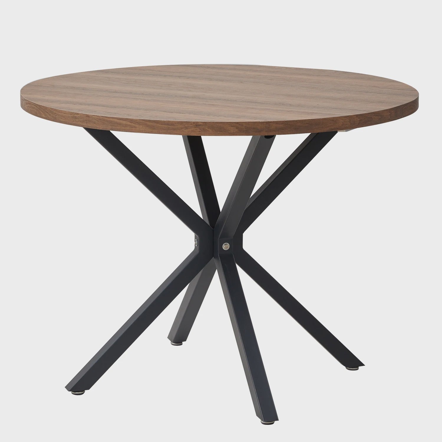 EGOONM Ronde Eettafel / Koffietafel 100cm - Massief Hout & Stalen Frame