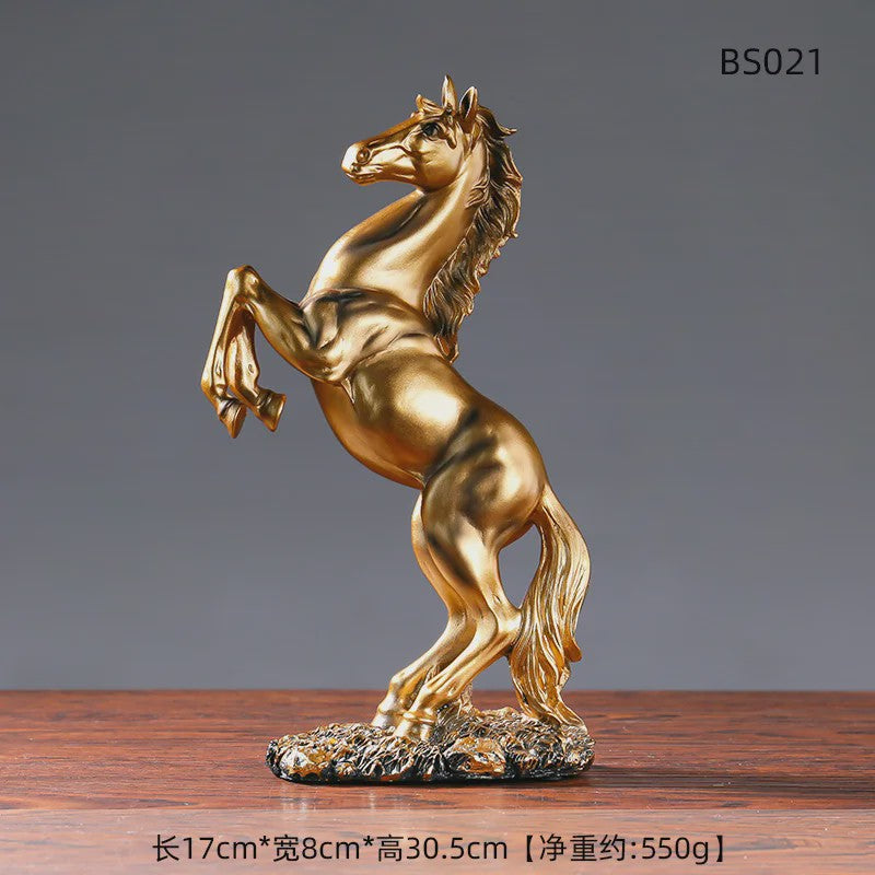 Luxe Winst Paard Statue - Stijlvolle Hars Decoratie voor Woonkamer, Kantoor & Bureau