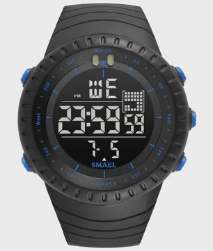 SMAEL Heren Sport Horloge - Waterdicht 50M, Digitaal LED met Alarm & Grote Wijzerplaat