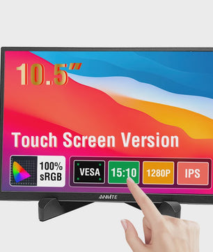 Anmite 10.5" Draagbare Monitor - 1280P HDR, 15:10 Beeldverhouding, Touchscreen Optioneel