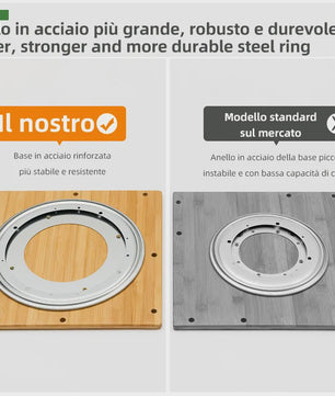 Draaibare Bamboe Boekenkast 5 Niveaus - 360° Rotatie, Verticale Opslag