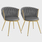 Set van 2 Fluwelen Draaibare Eetkamerstoelen met Gouden Metalen Poten - Ergonomisch & Comfortabel
