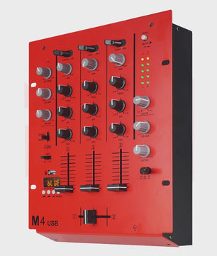Yamnweo M4 Mini DJ Mixer - 3 Kanaals Audio Console met Bluetooth, USB MP3 & EQ