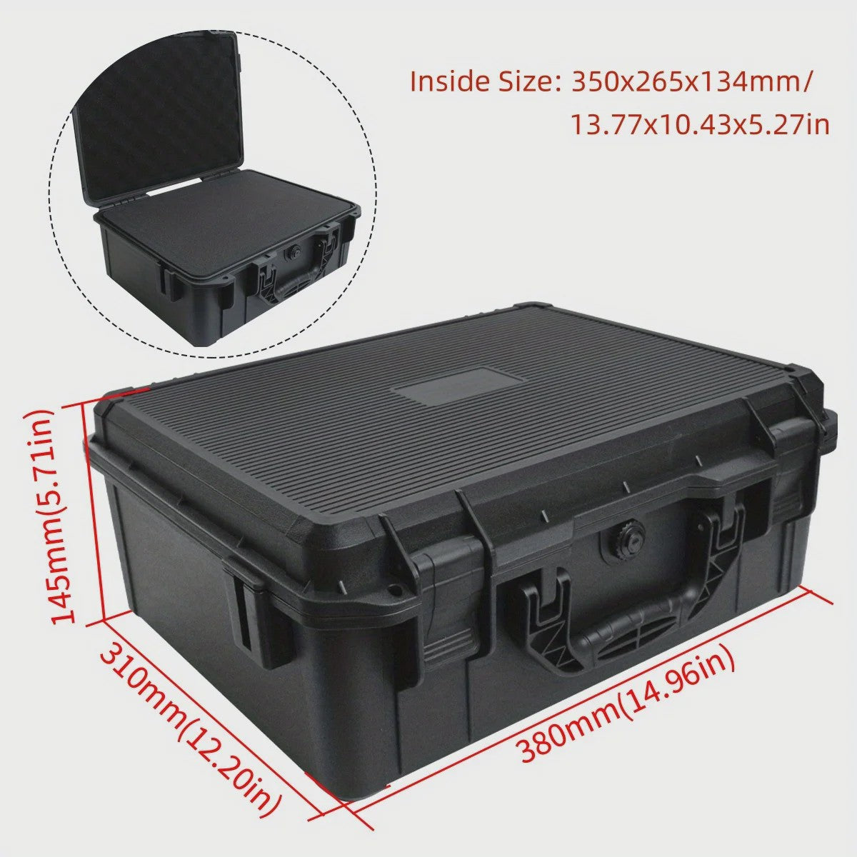 Robuuste Hardcase Gereedschapskoffer met Schuim – Schok- en Waterdicht