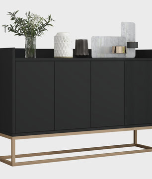 Modern Handvrij Dressoir met 4 Deuren - 120cm Breed Buffetkast