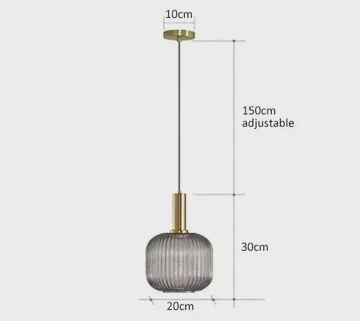 Moderne Ribbel Glazen Hanglamp - Scandinavisch Design in Groen, Grijs & Amber - E27 Fitting