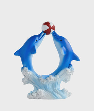 Dolfijn & Hart Decoratie Beeldje - Ocean Thema Resin Ornament voor Bureau en Woonkamer