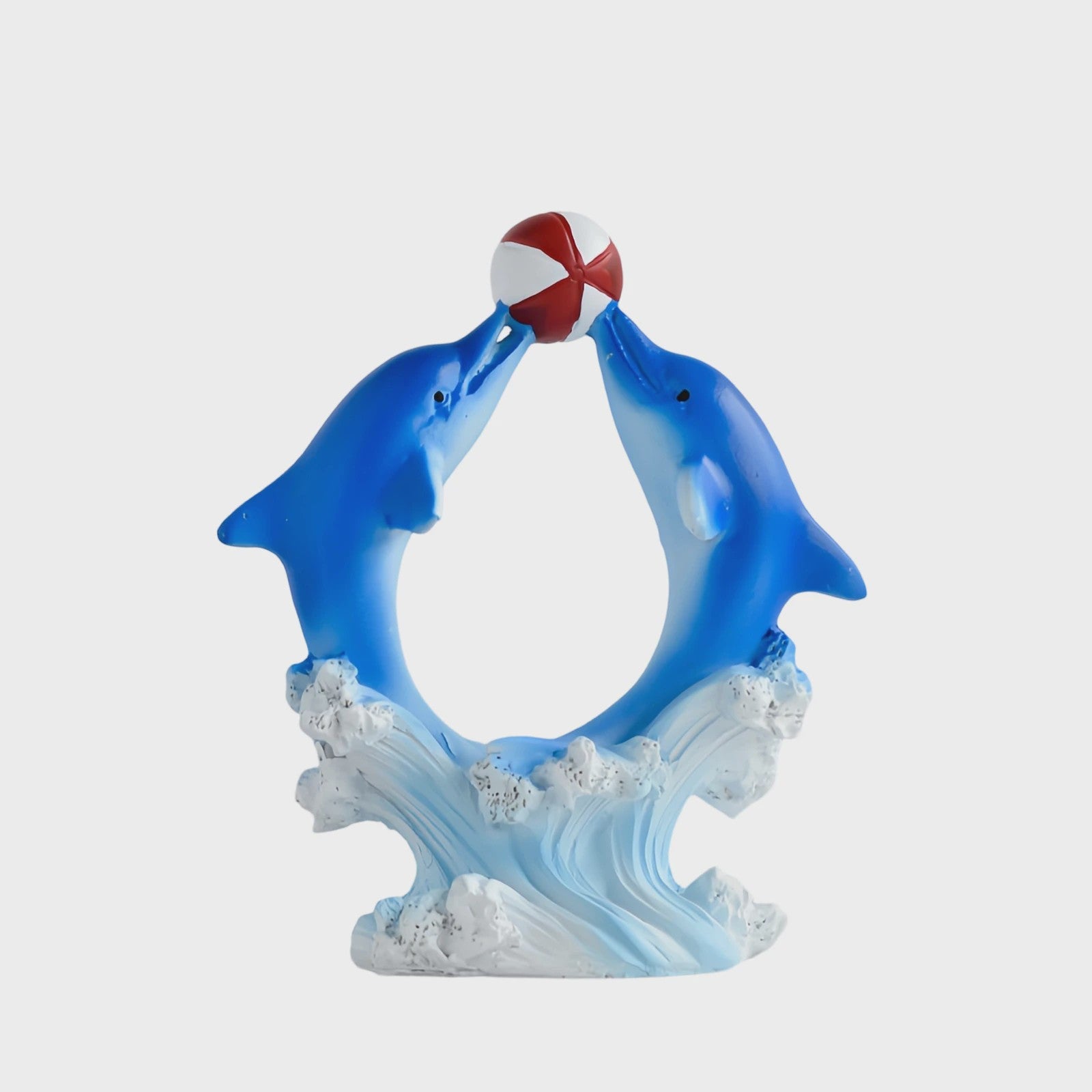 Dolfijn & Hart Decoratie Beeldje - Ocean Thema Resin Ornament voor Bureau en Woonkamer