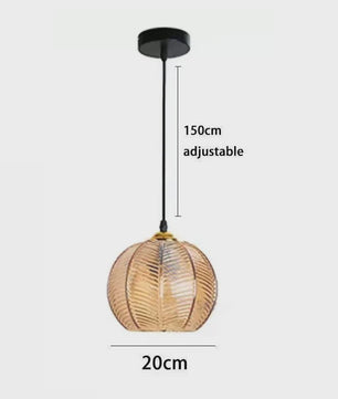 Nordic Vintage Glazen Hanglamp E27 - Verstelbaar - Stijlvol voor Keuken & Eettafel
