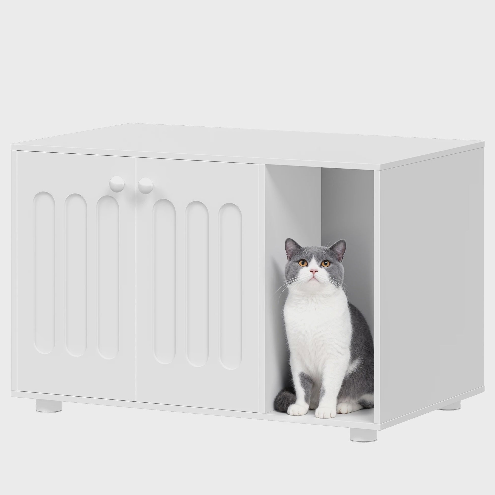 Stijlvolle Katten Toiletkast met Deur en Divider - Modern Design