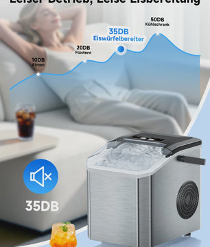 Bogseth Draagbare IJsmachine voor aanrecht - Snel ijs (6 min), 12kg/dag, Zelfreinigend, Compact