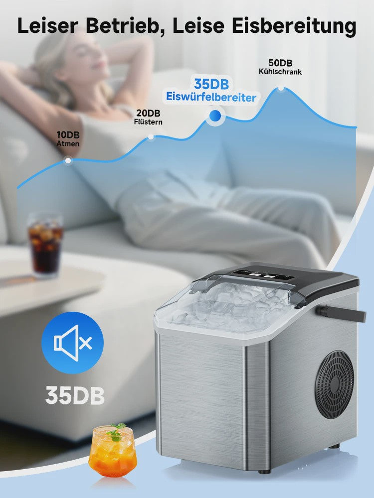 Bogseth Draagbare IJsmachine voor aanrecht - Snel ijs (6 min), 12kg/dag, Zelfreinigend, Compact