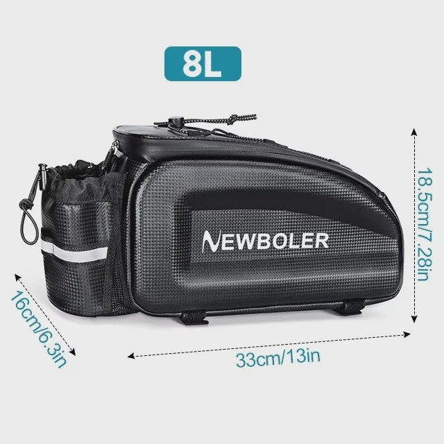 NEWBOLER Fietstas Grote Capaciteit Waterdicht Hard Shell Achterdrager Tas voor MTB & E-Bike