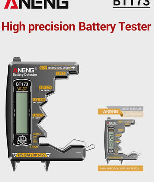 Universele Batterij Tester ANENG BT173 - Digitale Batterij Detector voor AA, AAA, C, D, 9V en Knoopcel Batterijen