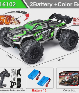WLtoys 16102 1:16 RC Monster Truck - 50KM/H High Speed 4WD Off-Road Auto met LED