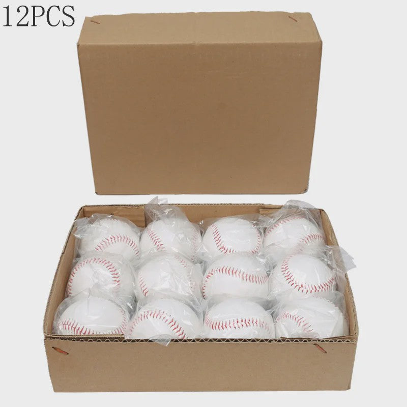 Set van 12 Baseball Softbal Trainingsballen - 9 Inch, Handgemaakt, Hard & Zacht