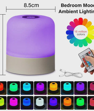 Oplaadbare Sfeerlamp met Afstandsbediening - Touch Sensor, RGB Kleuren & Dimbaar