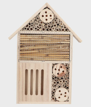 Houten Insectenhotel en Bijenhuis - Decoratieve Nestkast voor Tuin en Balkon