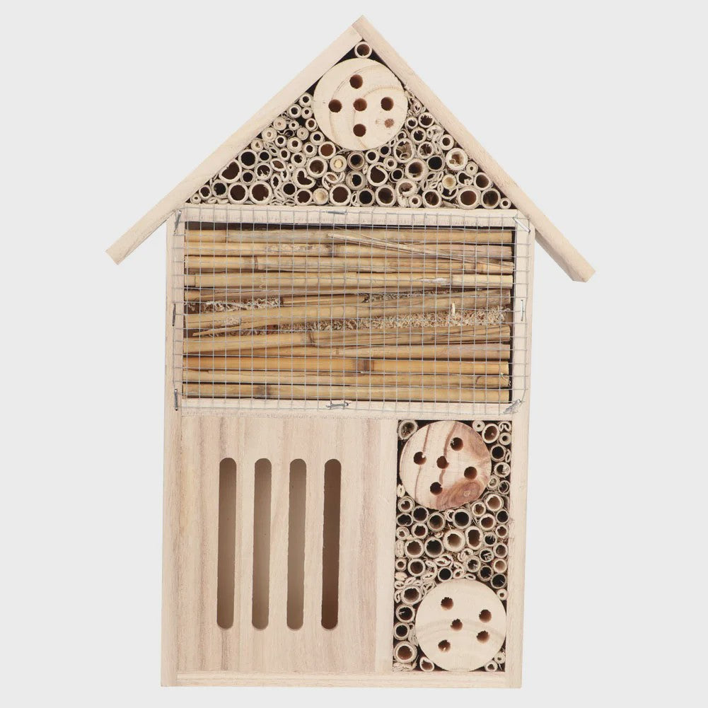 Houten Insectenhotel en Bijenhuis - Decoratieve Nestkast voor Tuin en Balkon