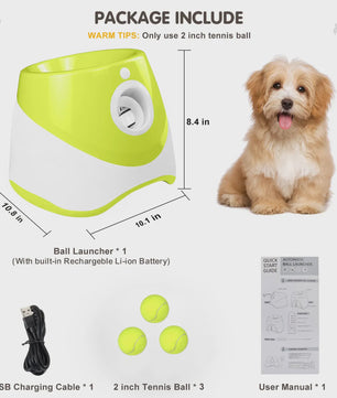 Automatische Tennisbal Werper voor Honden - Interactief Speelgoed met 3 Ballen