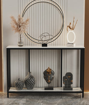 Moderne Console Tafel 120cm met Sintered Stone Top en Metalen Frame