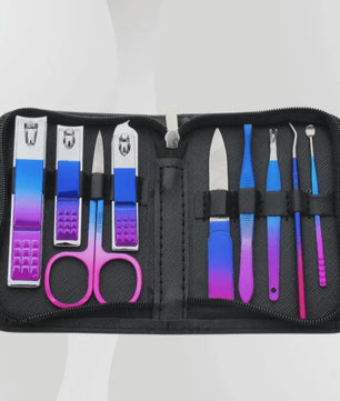 Professionele Manicure & Pedicure Set (9 Delig) - Roestvrij Staal met Reis Etui