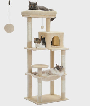 Grote Kattenboom met 5 Niveaus, Hangmat en Krabpalen voor Grote Katten