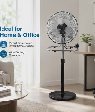 3-in-1 Metalen Ventilator: Vloer, Tafel & Wandmodel - Verstelbaar tot 130cm
