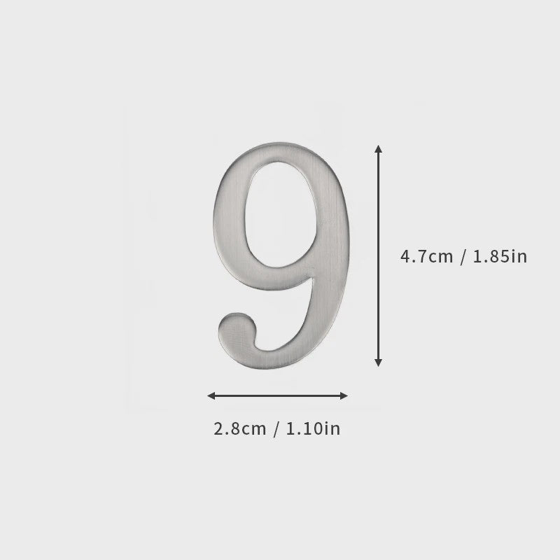 RVS Deurnummer met Zelfklevende Achterkant - 5x3cm Huisnummer voor Buiten